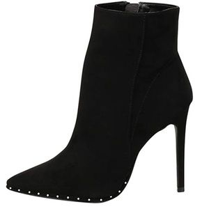 Pointed Toe Studded Stiletto High Heel Ankle Boot